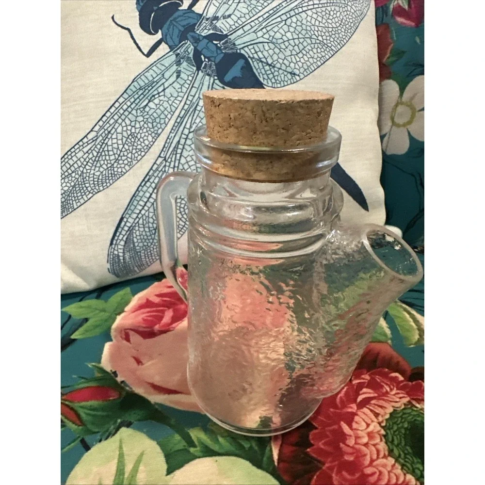 Vintage Textured JAR WMF Clear Glass Peanut Jar from Germany with Original Cork